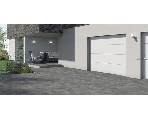 Feinsteinzeug Terrassenplatte Vesuvio dark 100x100x2cm rektifiziert