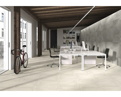 Bodenfliese Argenta Laurent snow 60x60cm Betonoptik Fliese rektifiziert