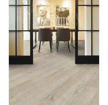 Esszimmer mit Holzboden, Esstisch und Stühlen