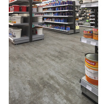 Regale mit Farben und Lacken in einem Baumarkt.