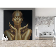 Dekoratives Bild mit einer stilisierten Frau in einem hellen und modernen Raum.