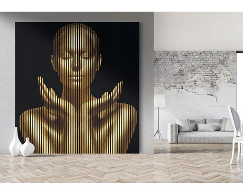 Akustikpaneel digital bedruckt Gold 1 19x2253x2400 mm Set = 4 Einzelpaneele
