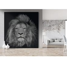 Dekoratives Leinwandbild mit Löwenmotiv im Wohnzimmer