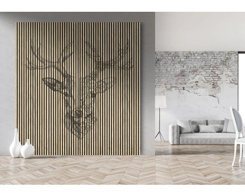 Akustikpaneel digital bedruckt Deer 1 2400 x 2253 x 19 mm Set = 4 Einzelpaneele