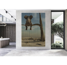 Wandbild mit einem Elefanten auf einem Ast in einem modern eingerichteten Raum