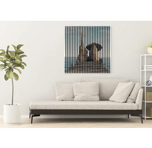 Dekoratives Wandbild mit Elefant und Giraffe auf einem Steg