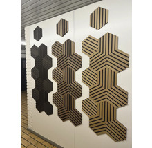 Wandpaneele aus Holz mit sechseckigem Design zur Wanddekoration