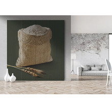 Dekoratives Wandpaneel mit abstraktem Getreidemotiv in modernem Ambiente