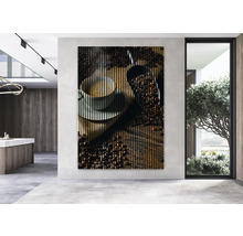 Dekoratives Wandbild mit Kaffeemotiv in modernem Raum