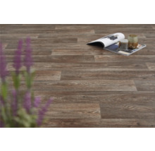 Brauner Vinylboden mit Holzmuster und Magazin