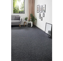 Wohnzimmer mit grauem Teppichboden, Sofa und Dekorationen