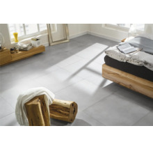 Heller Raum mit keramischen Bodenfliesen im modernen Stil.