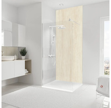 Modernes Badezimmer mit Dusche, Waschbecken und weißen Möbeln für ein helles Ambiente.