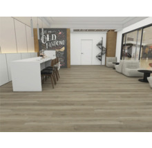 Innenraum mit hellem Holzboden, Bartisch und Sitzgelegenheiten.