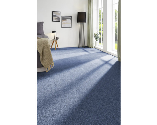 Teppichboden Velours Ines blau 400 cm breit (Meterware)