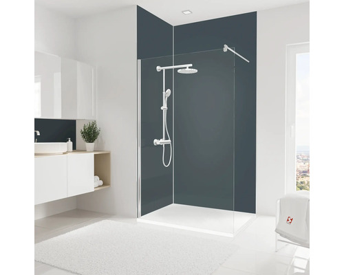 Modernes Badezimmer mit Duschkabine, Dusche und Waschtisch