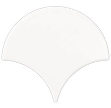 Produktbild: Fischschuppen Wandfliese Bondi Fan white glänzend 13,4x15cm