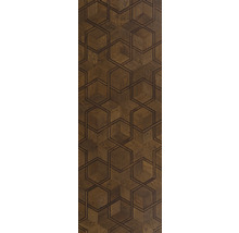 Holzboden mit geometrischem Hexagonmuster