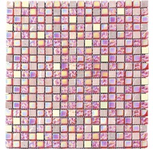 Glasmosaik Quadrat mix rot/rosa/gold 30,5 x 32,2 cm
