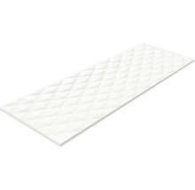 Weiße Wandfliese mit dreidimensionalem Rautenmuster