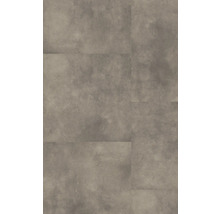 Nahaufnahme von mehreren grauen Vinyl-Bodenbelägen mit Steindekor