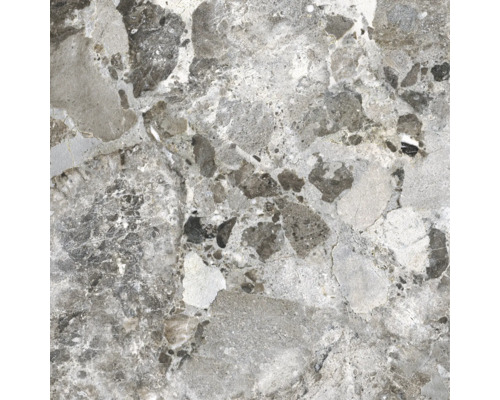 Produktbild 6 (groß) Nahaufnahme einer grauen Keramikfliese mit Marmoroptik