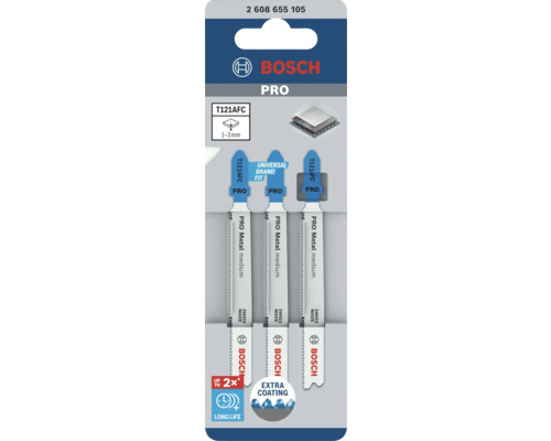 Stichsägeblatt Bosch PRO Metal Medium T121AFC, 3 Stück