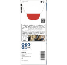 Verpackungsinformationen für Bosch Werkzeugzubehör, einschließlich Starlock Kompatibilität und Produktdimensionen.