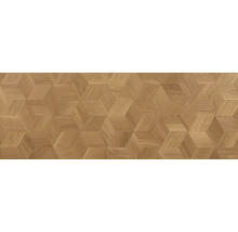 Holzparkett mit geometrischem Würfelmuster