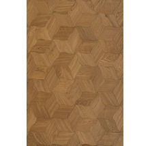 Holzboden mit geschwungenem Parkettmuster