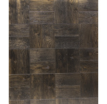 Nahaufnahme von dunklen Holzpaneelen mit Holzstruktur für Bodenbeläge