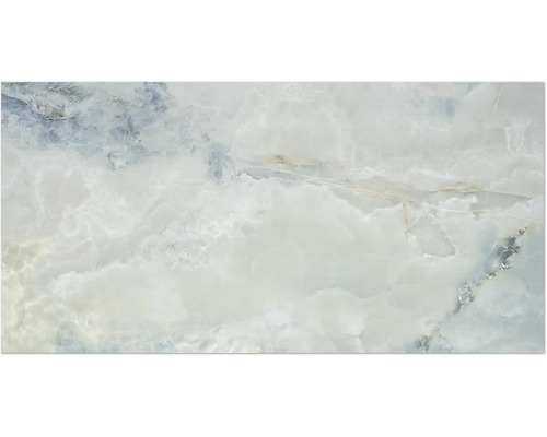Feinsteinzeug Wand- und Bodenfliese Sheffield blue poliert und rektifiziert 59 x 119 x 1 cm