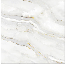 Nahaufnahme einer weißen Onyxfliese mit Aderung