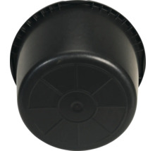 Schwarzer Pflanzkübel aus Kunststoff von unten