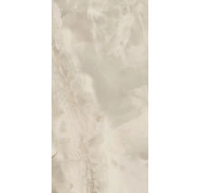 Detailansicht einer Keramikfliese mit Marmoroptik.