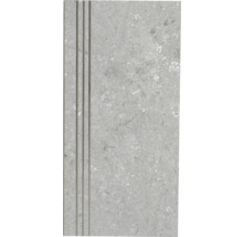 Graue Steintreppe mit drei Rillen