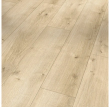 Nahaufnahme von Laminatbodenbelag mit Holzoptik