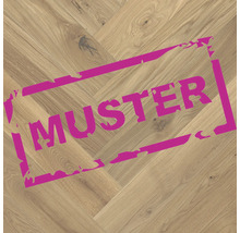 Produktbild: Handmuster zu SKANDOR Parkett Queen Mary Oak Eiche Fischgrät Gebürstet 1082 x 162 x 12 mm