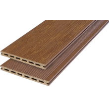 Produktbild: Konsta WPC Terrassendiele Extenso mittelbraun mattiert Hohlkammerprofil mit Struktur 20 x 190 mm (Meterware ab 1,00 bis max. 6,00 m)