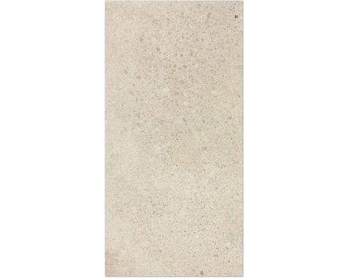 Nahaufnahme einer hellen Bodenfliese mit gesprenkelter Textur.