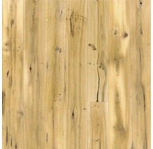 Holzfußboden aus Eiche mit Ästen und Maserung