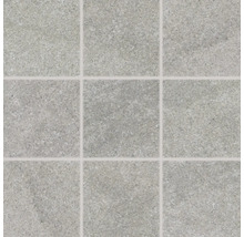 Neun graue Bodenfliesen mit gesprenkelter Textur