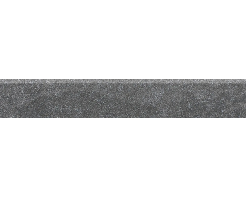 Nahaufnahme einer grauen Granitplatte mit feiner Körnung als Baumaterial.