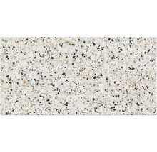 Nahaufnahme einer Bodenfliese mit Terrazzo Muster