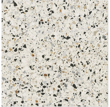 Nahaufnahme einer Bodenfliese mit Terrazzo Muster