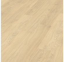Helle Laminatbodenfläche mit Holzmaserung.