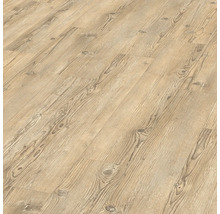 Detailaufnahme eines Laminatbodens in Holzoptik.