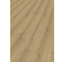 Nahaufnahme von hellem Laminatboden mit Holzoptik.