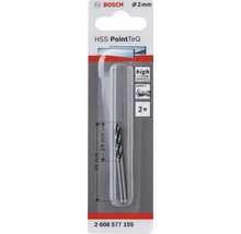 Bosch Logo, HSS PointTeQ Metallbohrer, Durchmesser 2 mm, 2 Stück