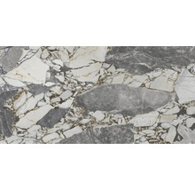 Produktbild: Feinsteinzeug Wand- und Bodenfliese Wandfliese Gravel Stone 60 cm x 120 cm x 0,9 cm glänzend rektifiziert